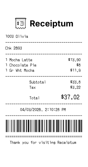 receipt template